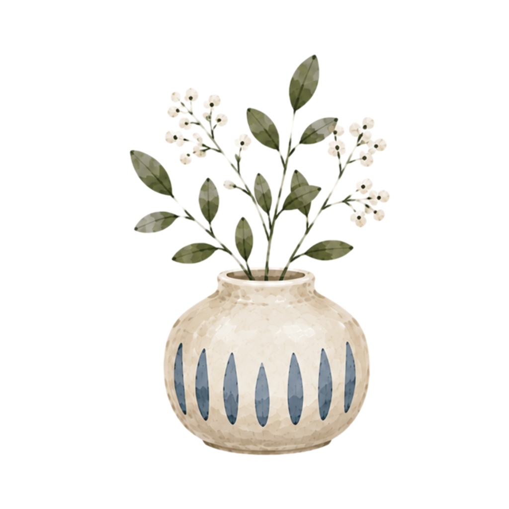 Nordic Flower Vases|Watercolor Clipart Collection(30点)