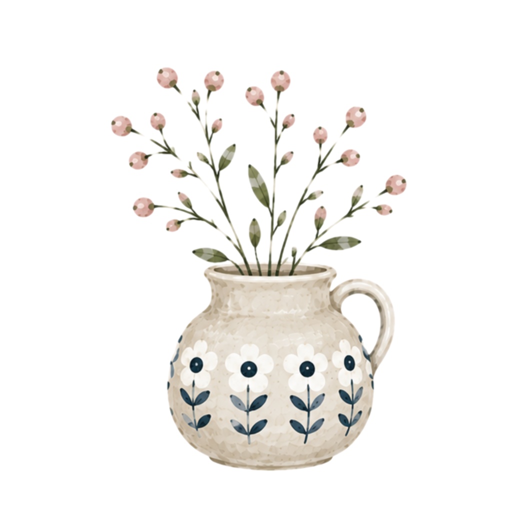 Nordic Flower Vases|Watercolor Clipart Collection(30点)
