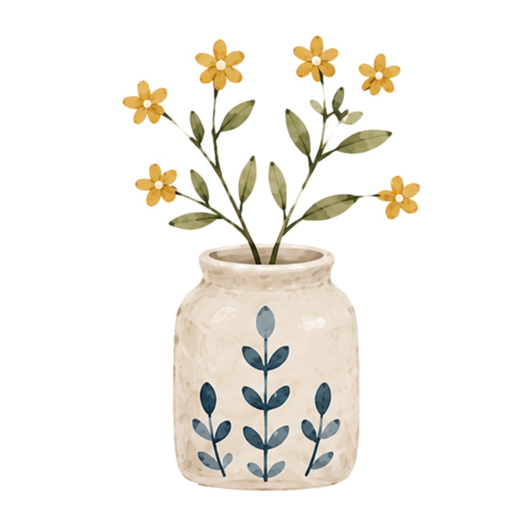 Nordic Flower Vases|Watercolor Clipart Collection(30点)