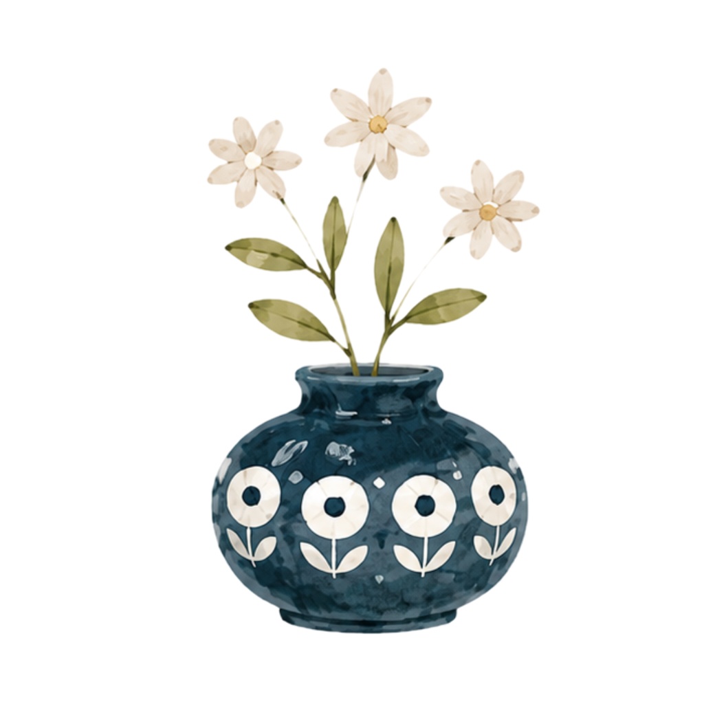 Nordic Flower Vases|Watercolor Clipart Collection(30点)