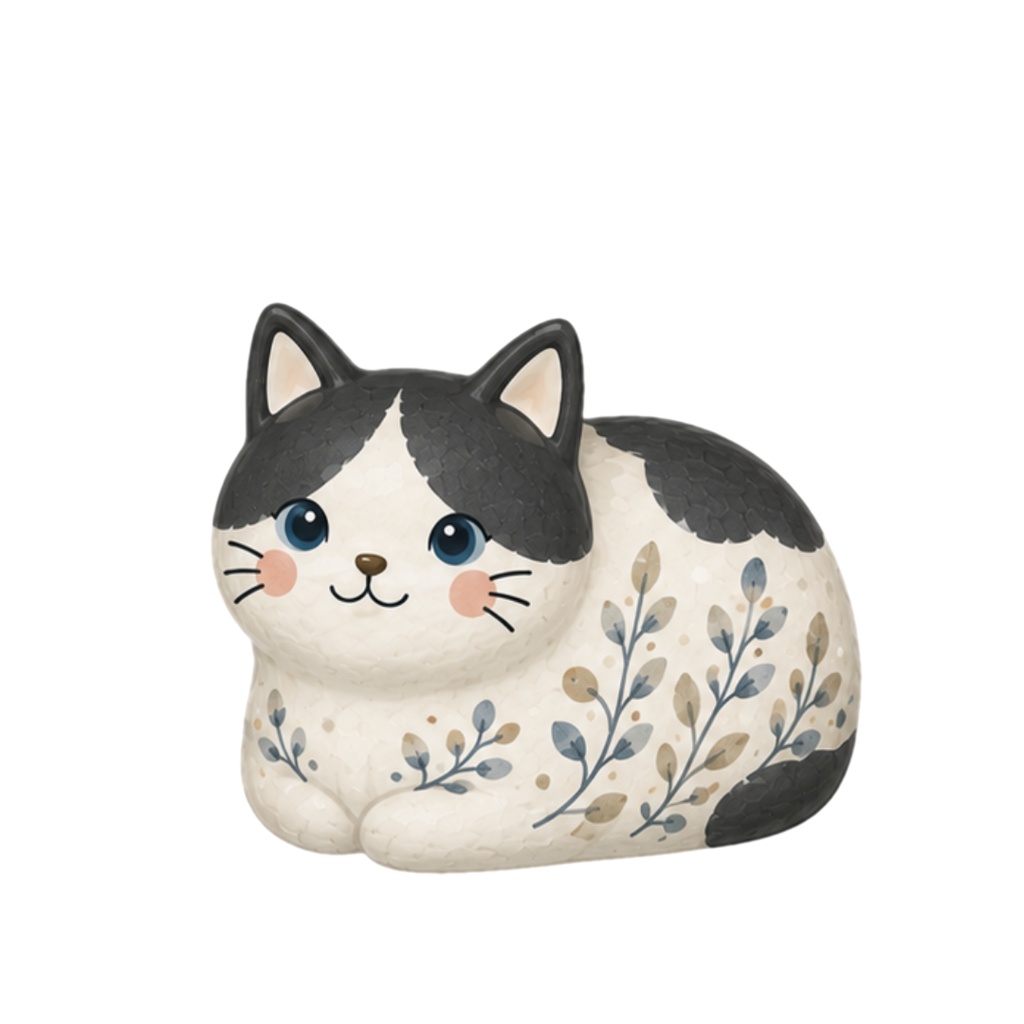 Nordic Ceramic Cats Clipart Collection 30 Matte PNG Illustrations