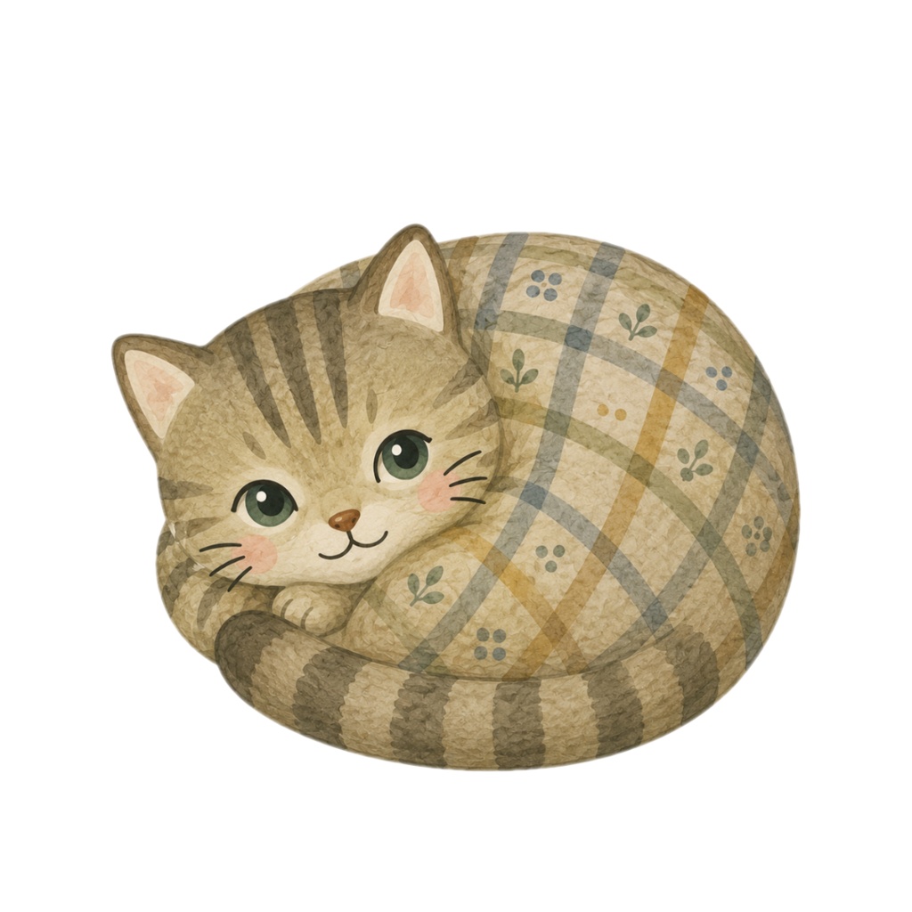Nordic Ceramic Cats Clipart Collection 30 Matte PNG Illustrations