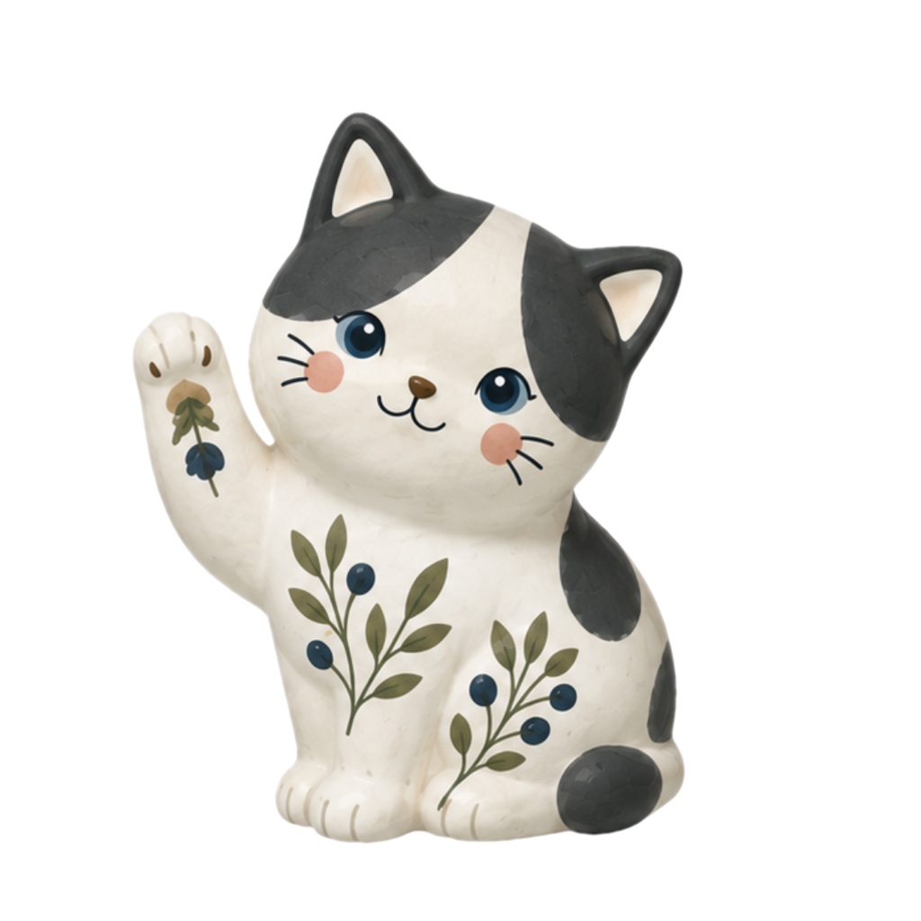Nordic Ceramic Cats Clipart Collection 30 Matte PNG Illustrations