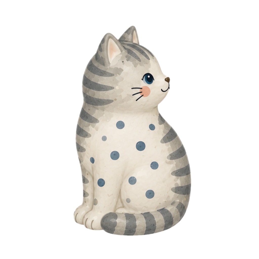 Nordic Ceramic Cats Clipart Collection 30 Matte PNG Illustrations