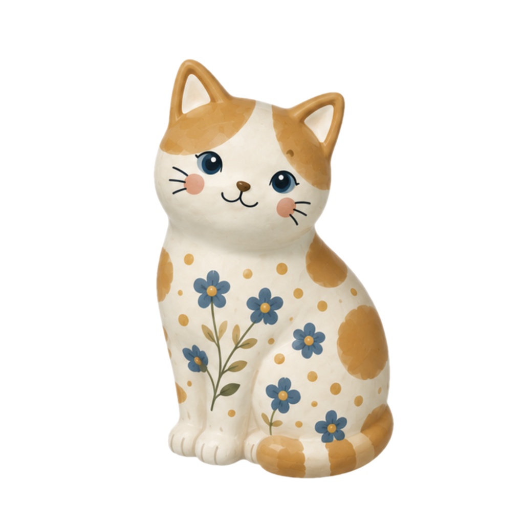 Nordic Ceramic Cats Clipart Collection 30 Matte PNG Illustrations