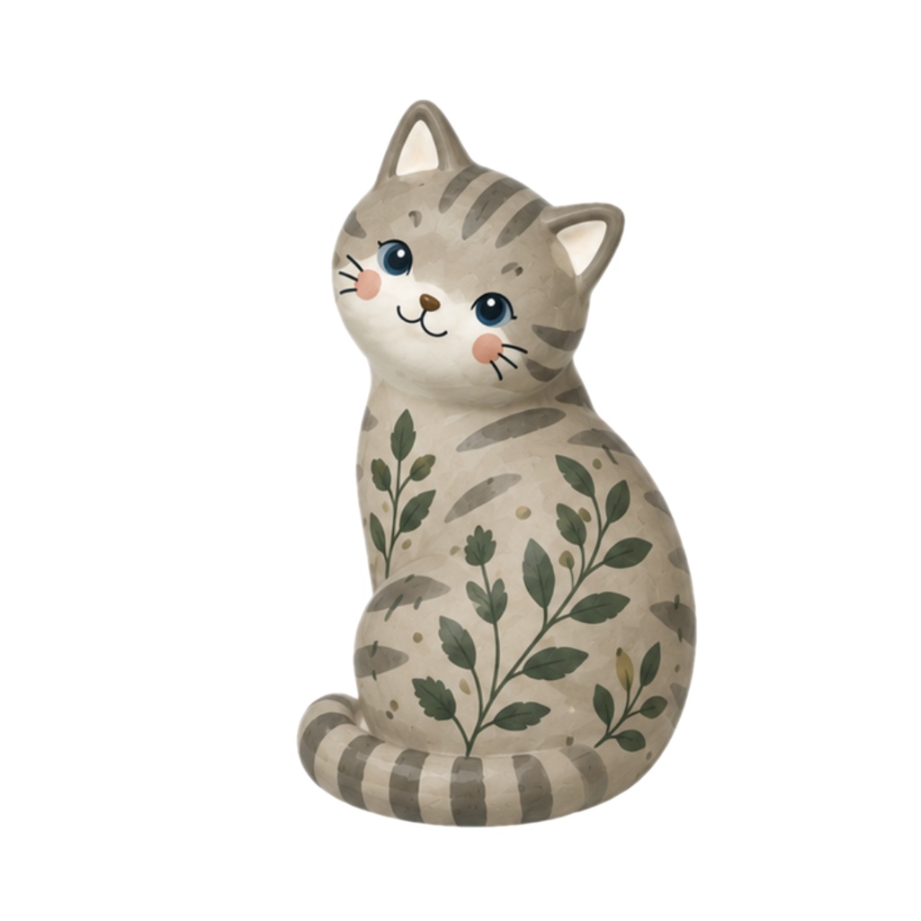 Nordic Ceramic Cats Clipart Collection 30 Matte PNG Illustrations