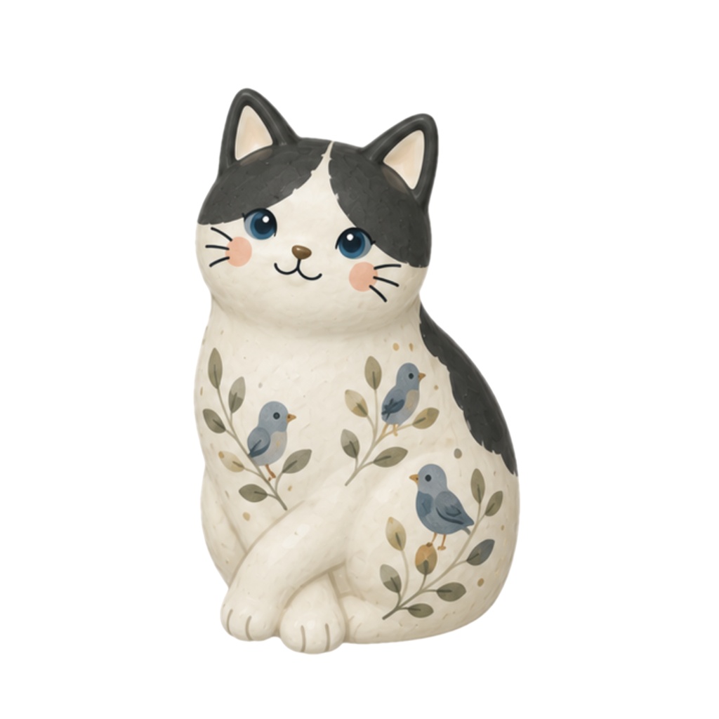 Nordic Ceramic Cats Clipart Collection 30 Matte PNG Illustrations