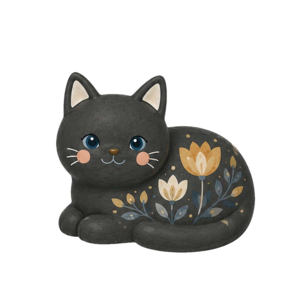 Nordic Ceramic Cats Clipart Collection 30 Matte PNG Illustrations