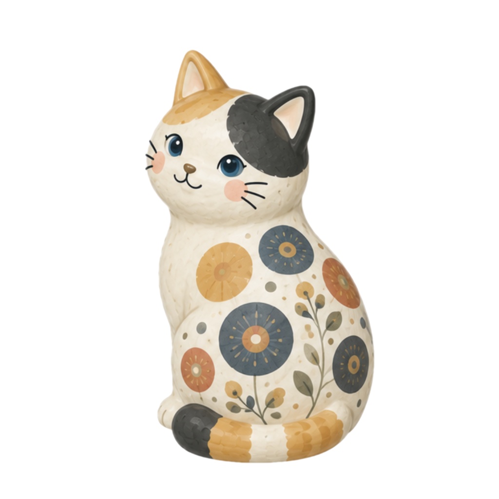 Nordic Ceramic Cats Clipart Collection 30 Matte PNG Illustrations