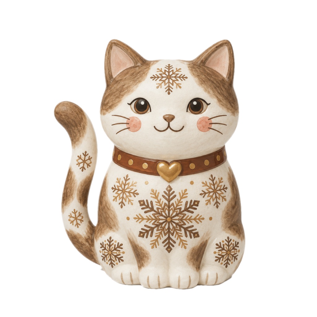 Nordic Ceramic Cats Clipart Collection 30 Matte PNG Illustrations