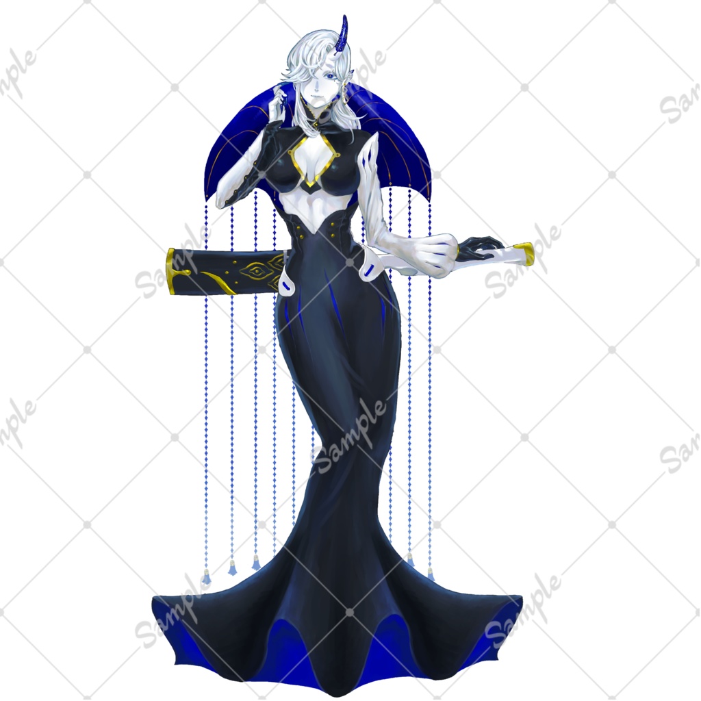 半人外お姉さん立ち絵素材【表情4種•デフォルメキャラ付】