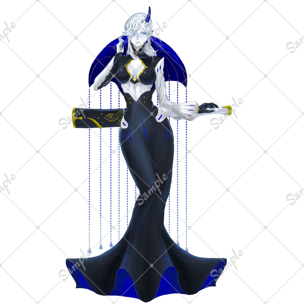 半人外お姉さん立ち絵素材【表情4種•デフォルメキャラ付】