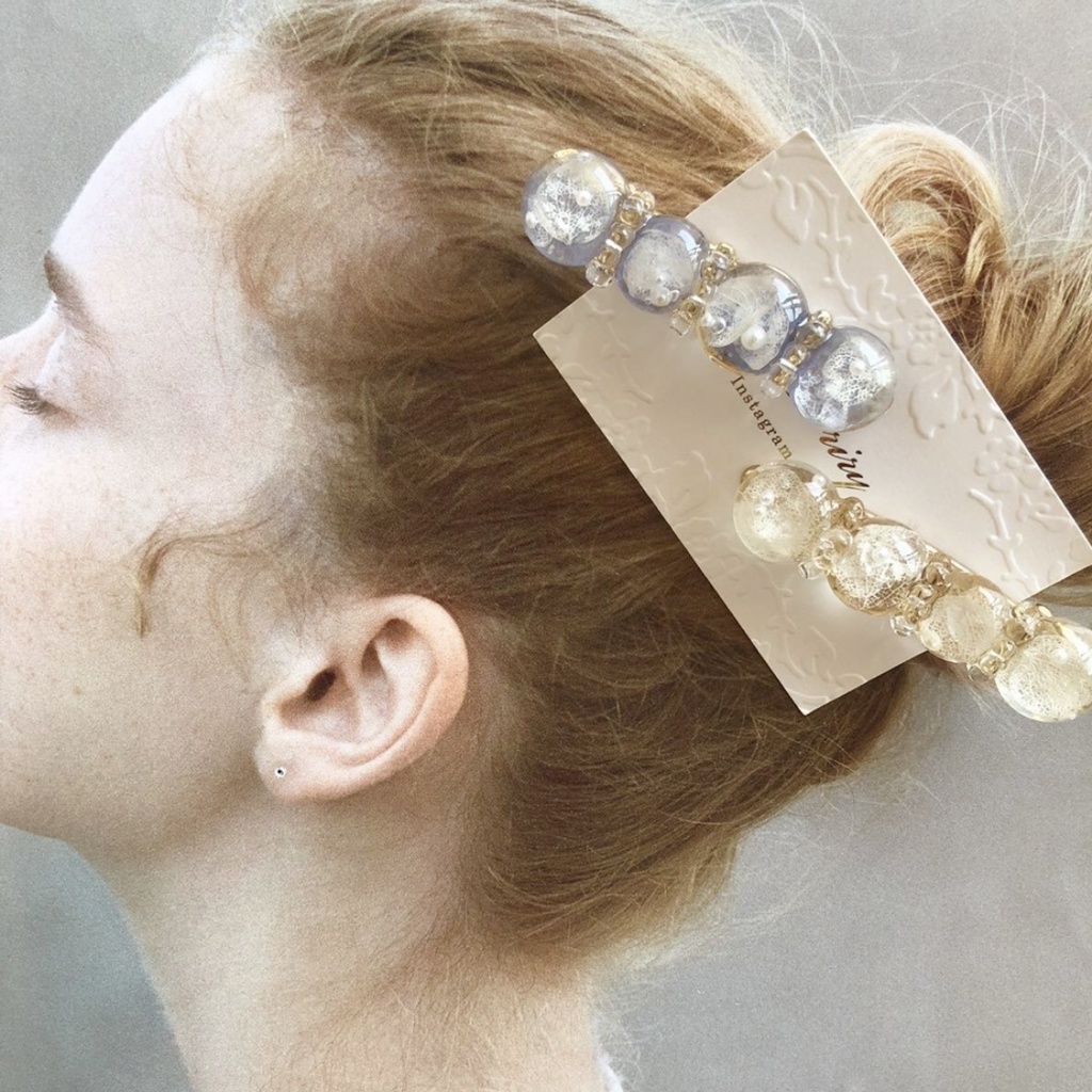 no.13 sale 限定セット ネモフィラと紫陽花のヘアクリップ 2点セット レジンヘアクリップ ヘアアクセサリー ハンドメイド