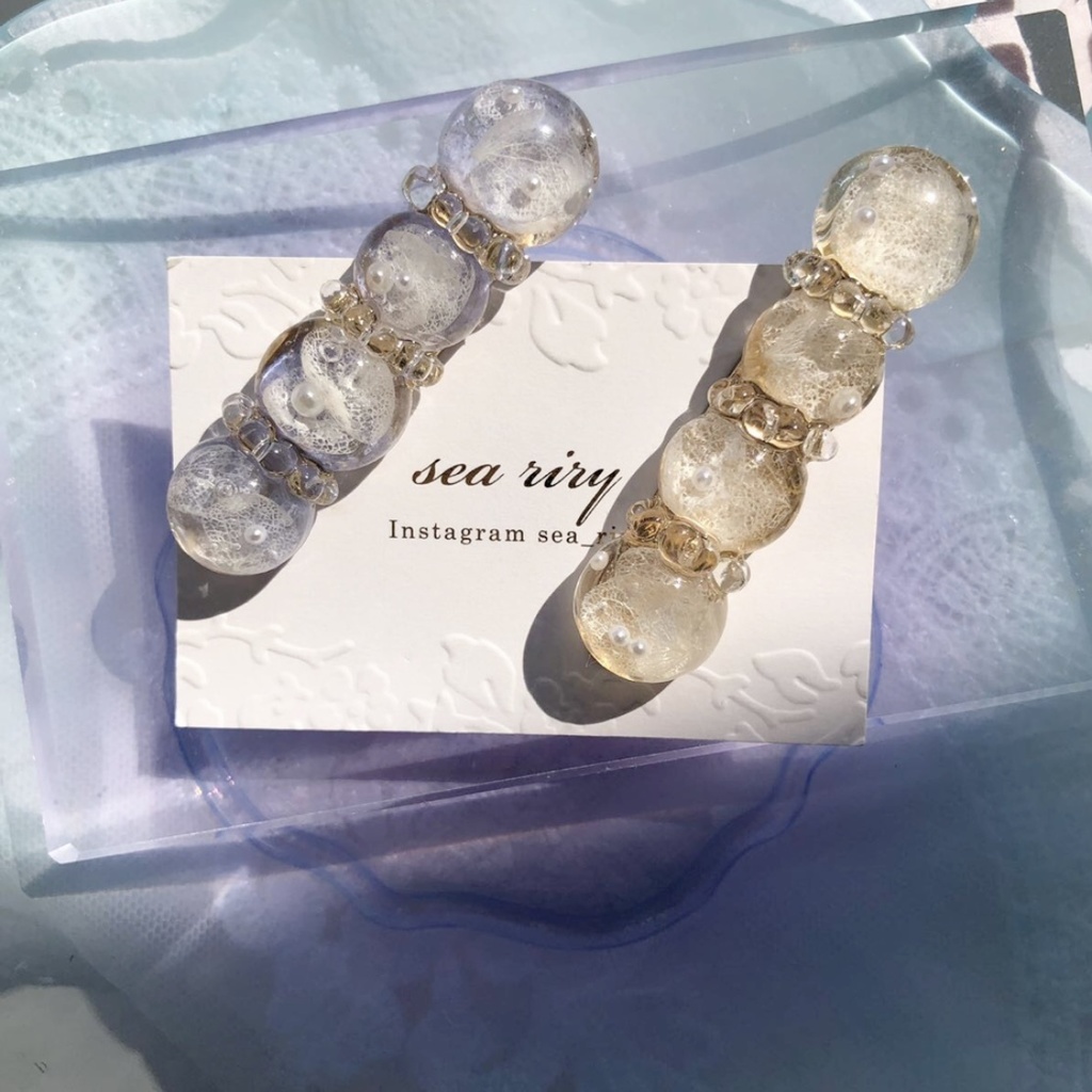 no.13 sale 限定セット ネモフィラと紫陽花のヘアクリップ 2点セット レジンヘアクリップ ヘアアクセサリー ハンドメイド