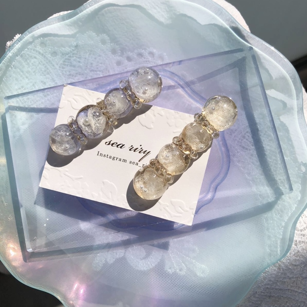 no.13 sale 限定セット ネモフィラと紫陽花のヘアクリップ 2点セット レジンヘアクリップ ヘアアクセサリー ハンドメイド