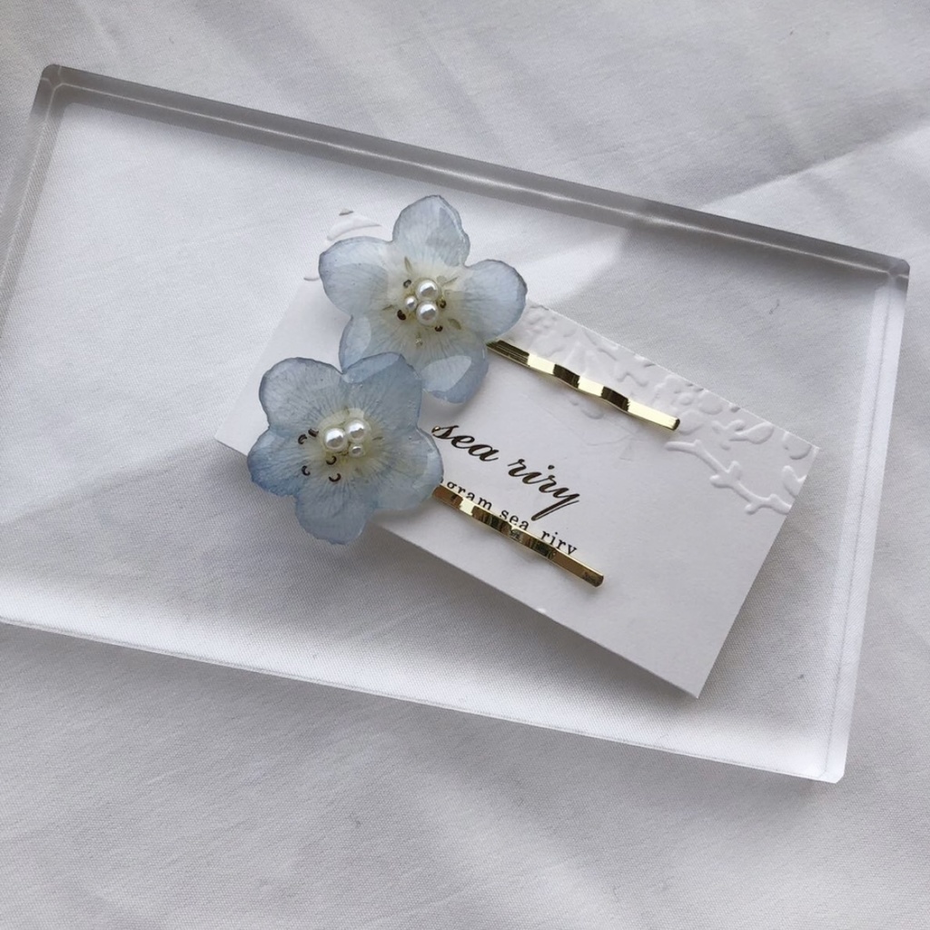 no.28 限定セット 淡色ブルーのネモフィラヘアピン ネモフィラ ヘアアクセサリー ピン留め レジンヘアピン ハンドメイド