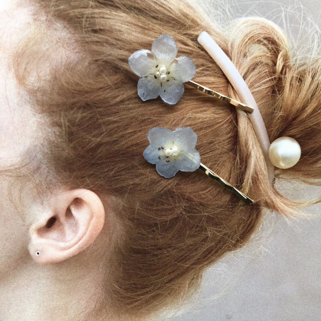 no.28 限定セット 淡色ブルーのネモフィラヘアピン ネモフィラ ヘアアクセサリー ピン留め レジンヘアピン ハンドメイド