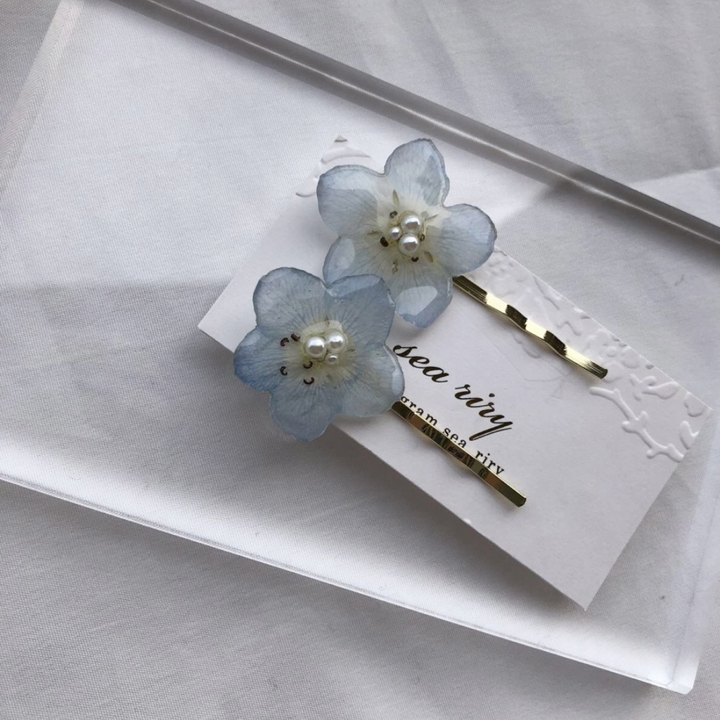 no.28 限定セット 淡色ブルーのネモフィラヘアピン ネモフィラ ヘアアクセサリー ピン留め レジンヘアピン ハンドメイド