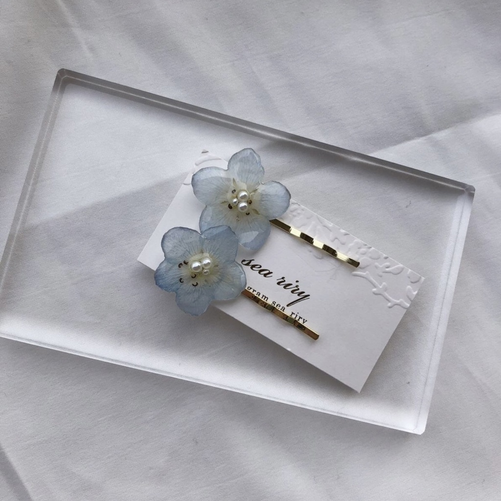 no.28 限定セット 淡色ブルーのネモフィラヘアピン ネモフィラ ヘアアクセサリー ピン留め レジンヘアピン ハンドメイド