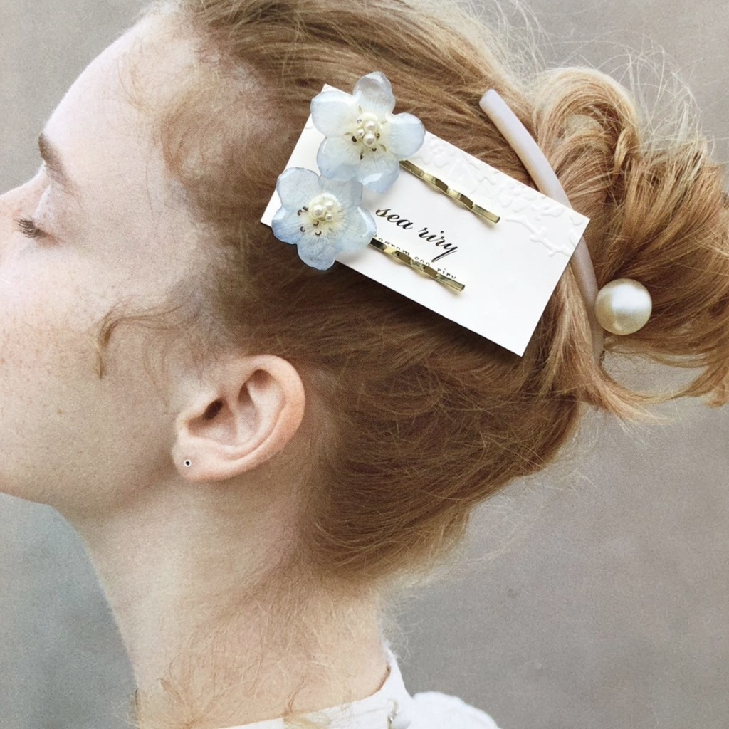 no.28 限定セット 淡色ブルーのネモフィラヘアピン ネモフィラ ヘアアクセサリー ピン留め レジンヘアピン ハンドメイド