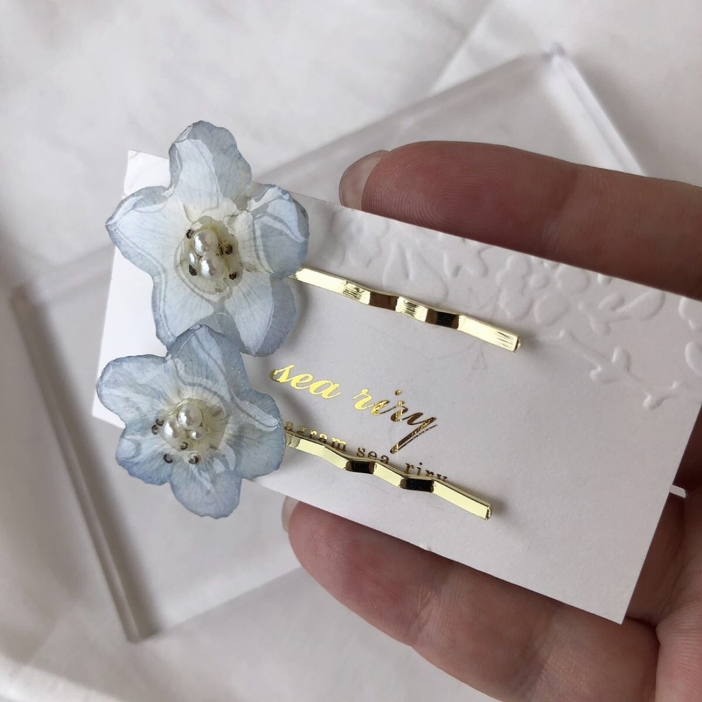 no.28 限定セット 淡色ブルーのネモフィラヘアピン ネモフィラ ヘアアクセサリー ピン留め レジンヘアピン ハンドメイド