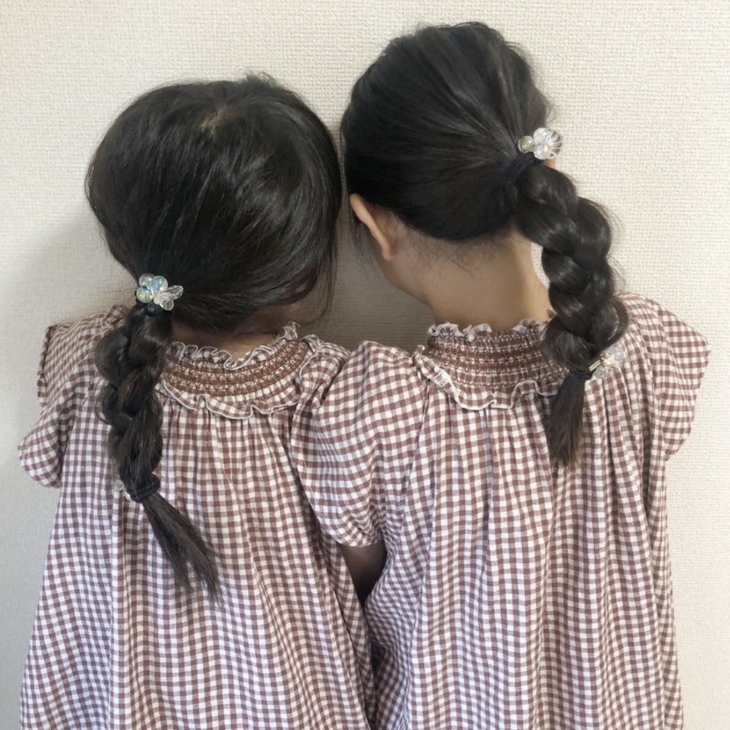 no.29 人魚姫のしゃぼん玉ヘアゴム シェル クリアオーロラ ヘアアクセサリー レジン ハンドメイド