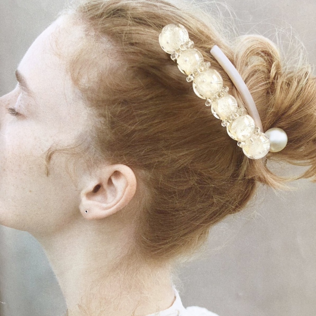 no.50 sale ブルー sold out 紫陽花のヘアバレッタアジサイ ホワイトアナベル ヘアアクセサリー