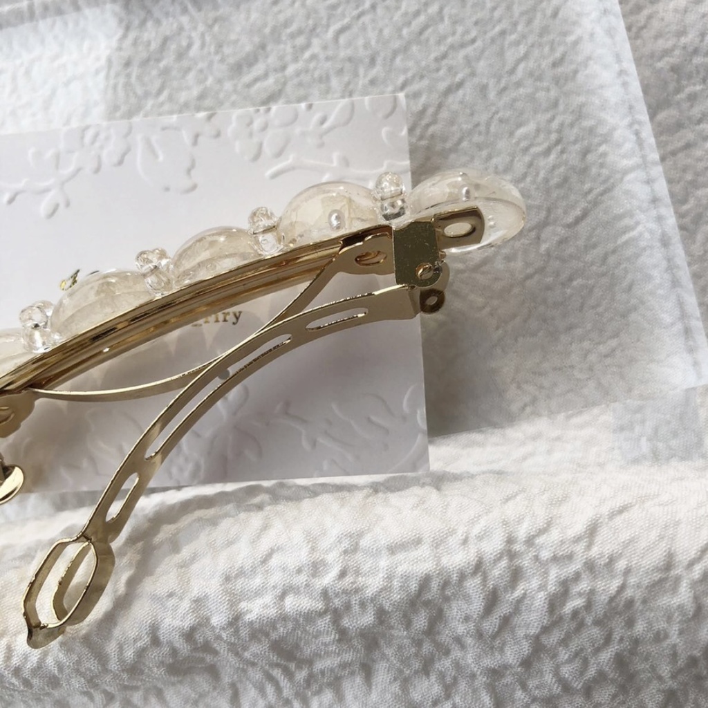 no.50 sale ブルー sold out 紫陽花のヘアバレッタアジサイ ホワイトアナベル ヘアアクセサリー