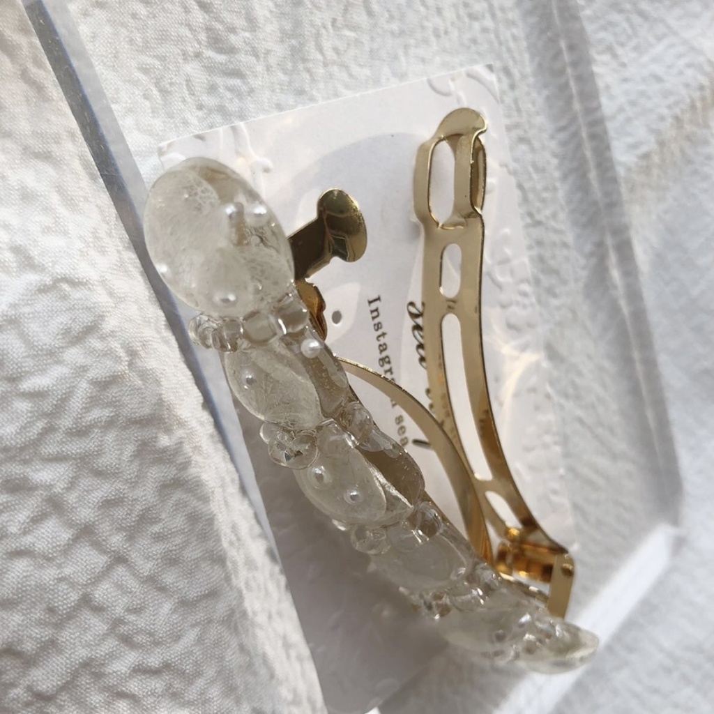 no.50 sale ブルー sold out 紫陽花のヘアバレッタアジサイ ホワイトアナベル ヘアアクセサリー