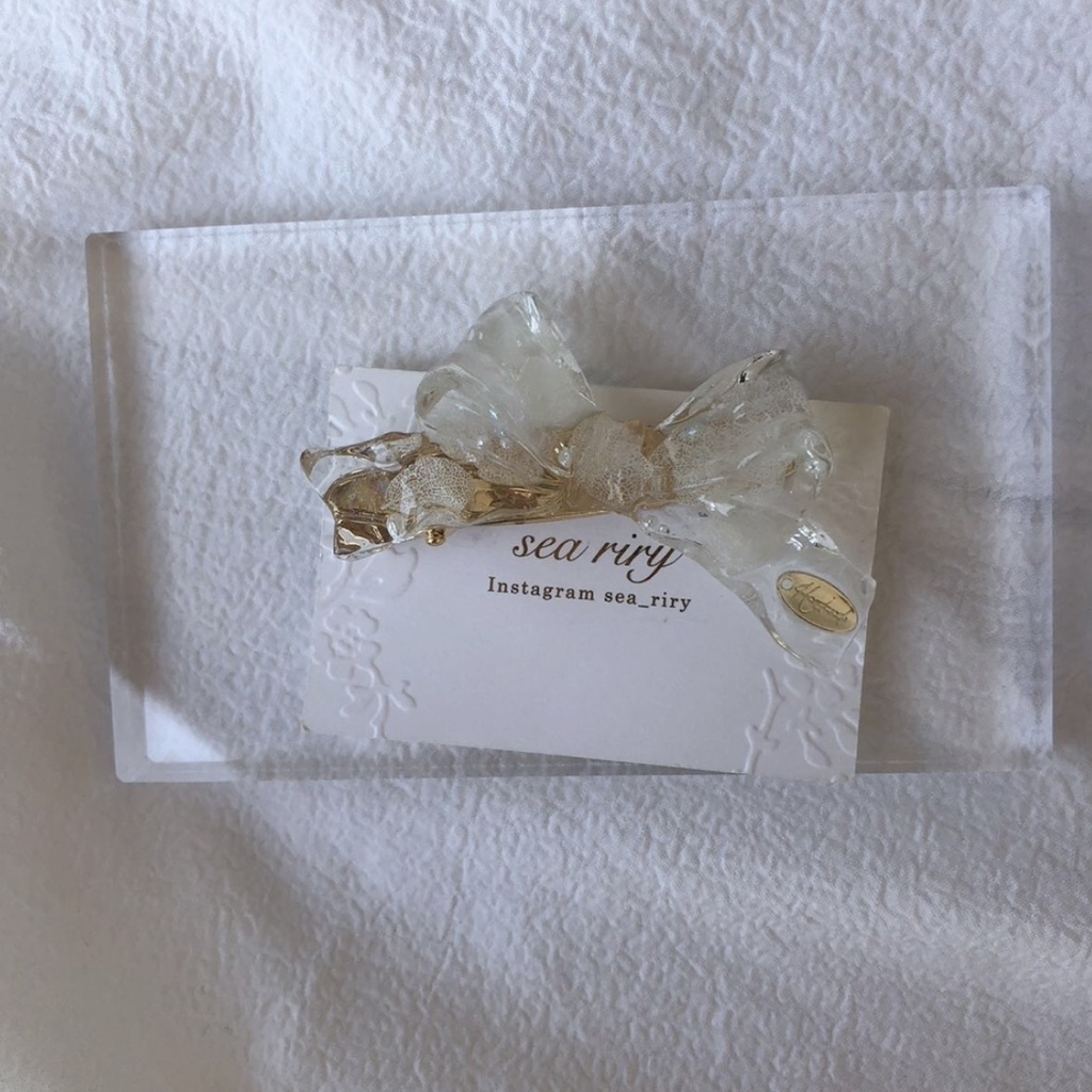 no.60 紫陽花とパールのリボンヘアクリップ あじさい パール ribbon ヘアクリップ ハンドメイド