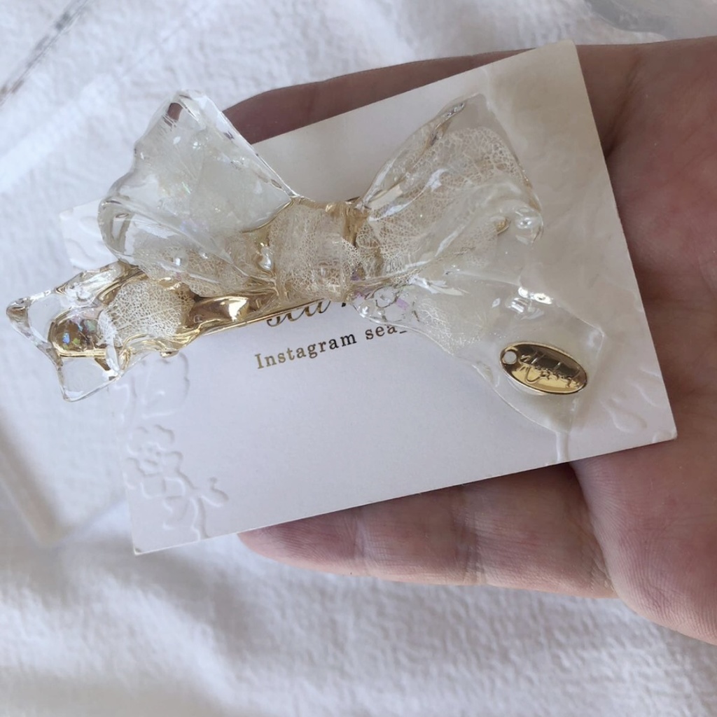 no.60 紫陽花とパールのリボンヘアクリップ あじさい パール ribbon ヘアクリップ ハンドメイド