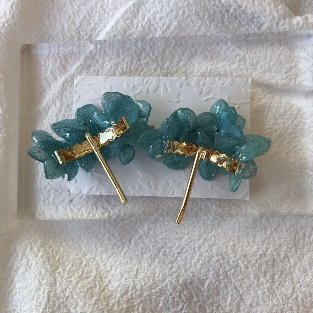 no.89 限定セット 紫陽花のポニーフック あじさい ブルーライラック Blue lilac パール ヘアアクセサリー 髪飾り ハンドメイド