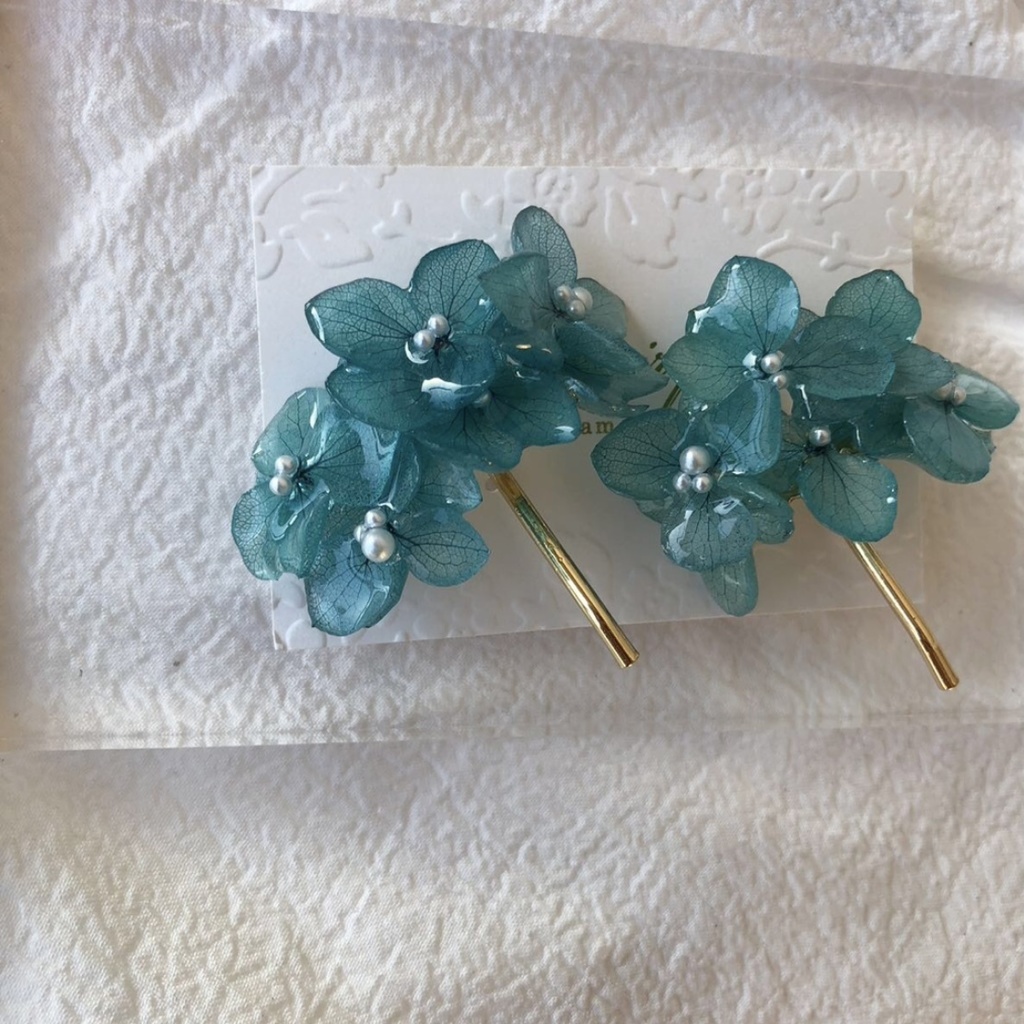 no.89 限定セット 紫陽花のポニーフック あじさい ブルーライラック Blue lilac パール ヘアアクセサリー 髪飾り ハンドメイド