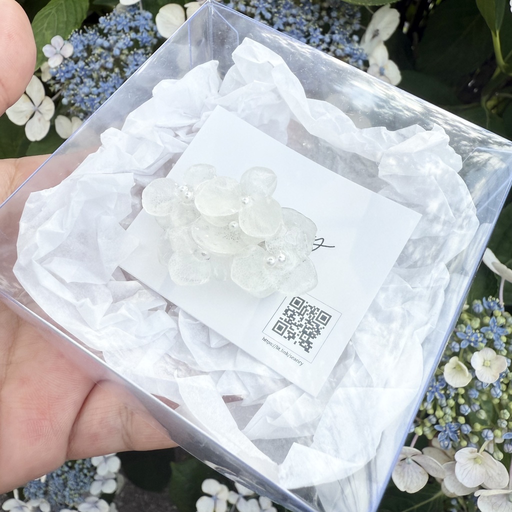 no.183 ホワイトアナベルの帯留 紫陽花 ホワイトアナベル パール 帯留 着物 和装小物