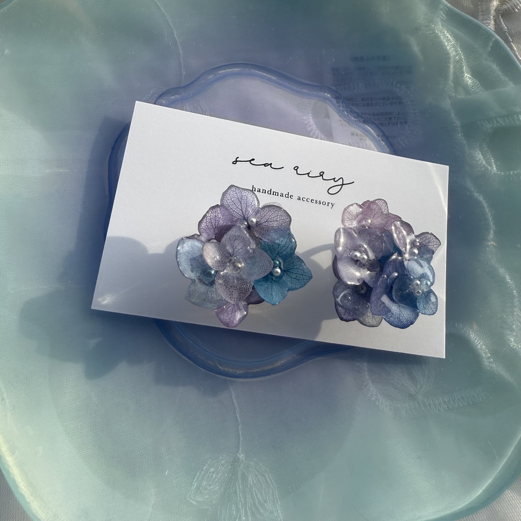 no.187 パープルミックスの紫陽花の帯留 本物のお花 紫陽花 アナベル パール 帯留 着物 和装小物