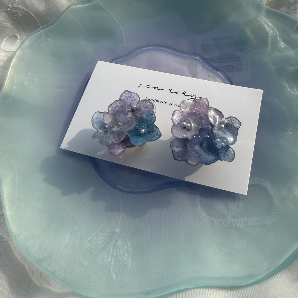 no.187 パープルミックスの紫陽花の帯留 本物のお花 紫陽花 アナベル パール 帯留 着物 和装小物