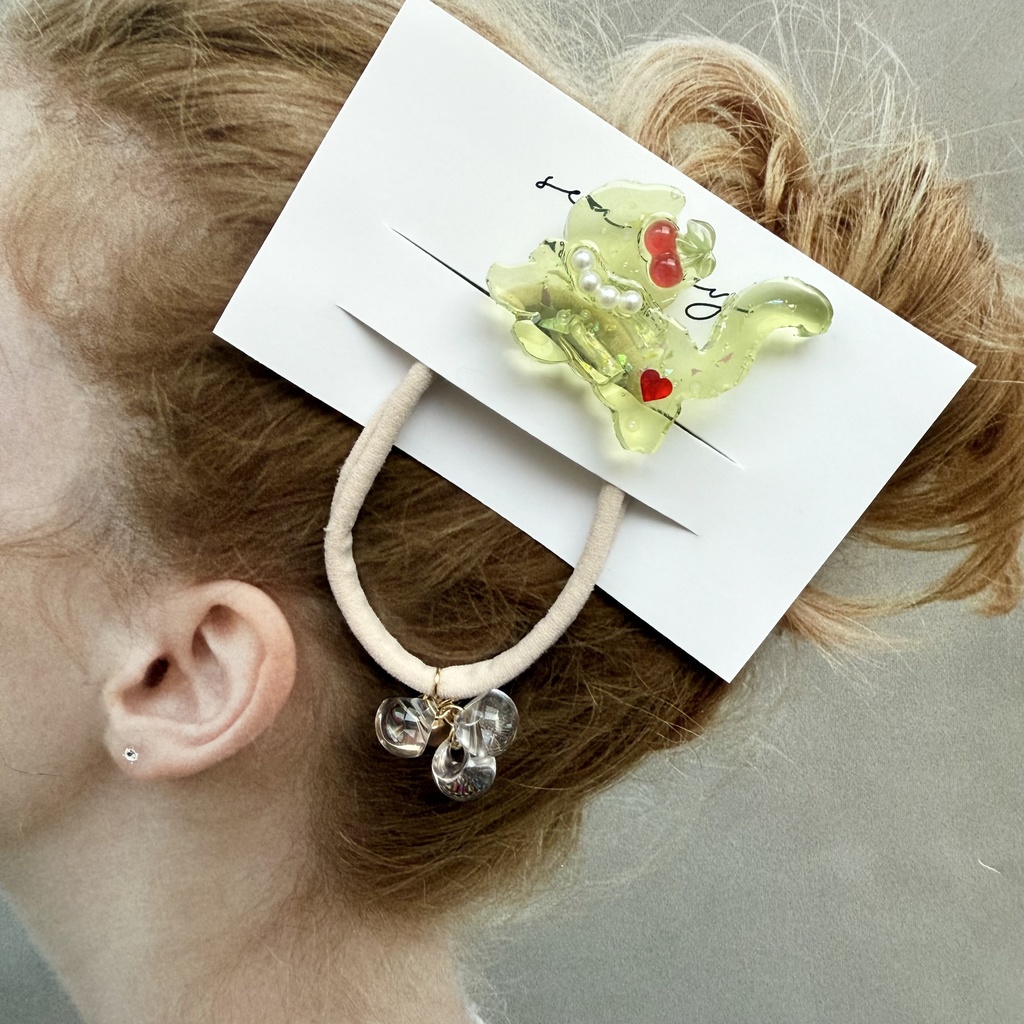 no.198 クリームソーダのねこちゃんヘアゴム さくらんぼ パール メロンソーダ 猫 ねこ ヘアアクセサリー キッズ