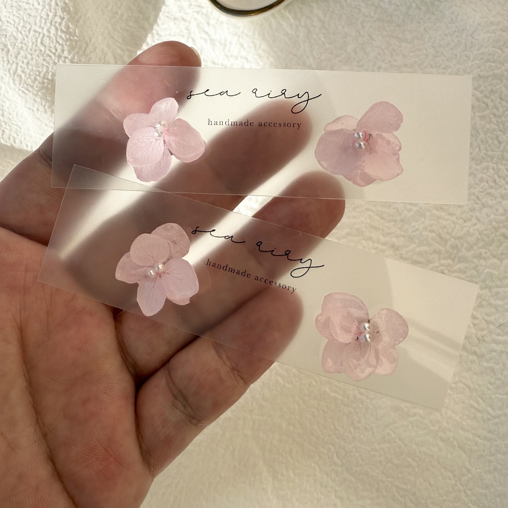 no.248 再販 ちいさなお花のピアス ベビーピンク アジサイ パール ハンドメイド ピアス