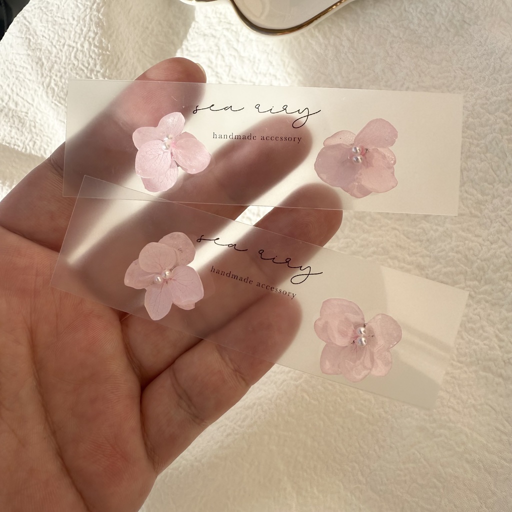 no.248 再販 ちいさなお花のピアス ベビーピンク アジサイ パール ハンドメイド ピアス