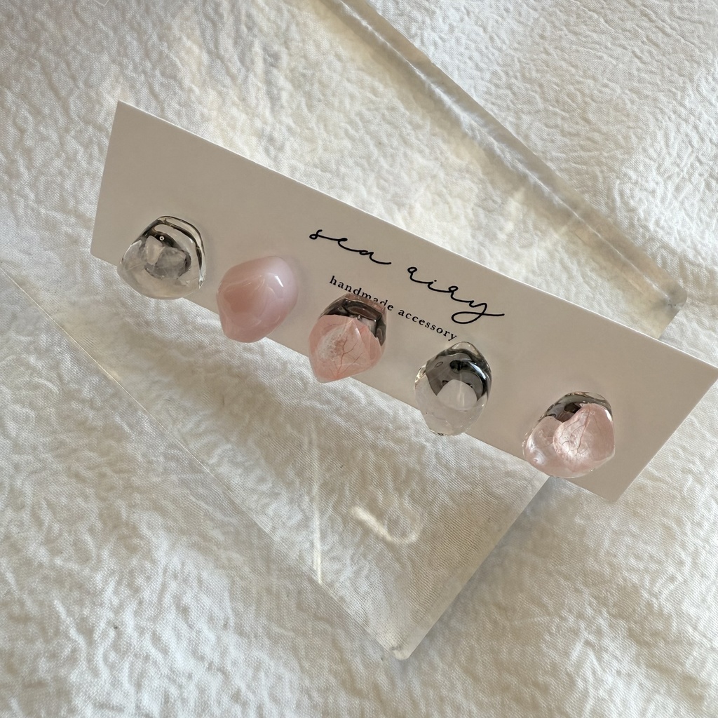 1点のみ 限定set ハンドメイド 福袋 ヘアゴム ピアス セット ねこ リボン いちご ピンク フラワー ハンドメイド