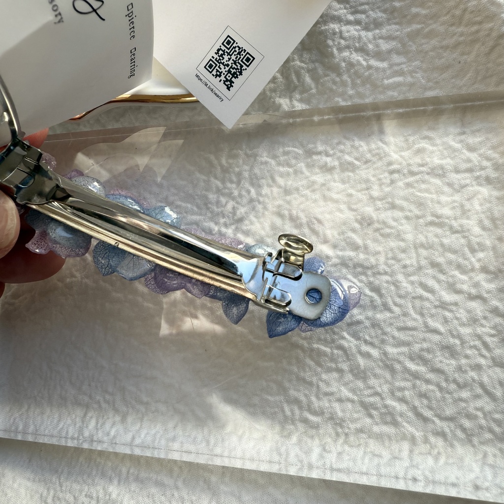 限定1セット happybag 訳あり 紫陽花 ヘアバレッタ ピアス イヤリング 帯留 セット アジサイ