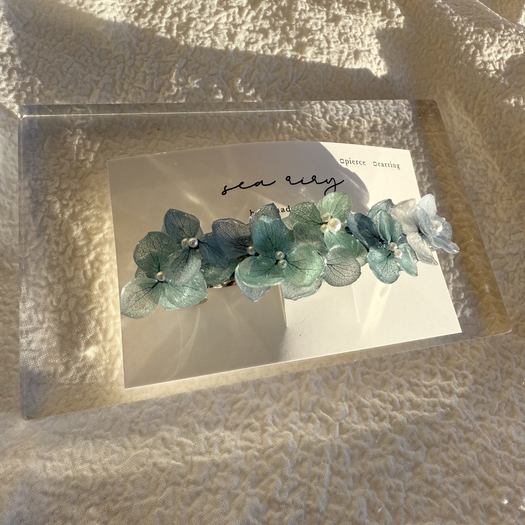 no.257 ブルーライラックmixの紫陽花ヘアバレッタ ヘア バレッタ レジン ヘアアクセサリー 髪留め 髪飾り