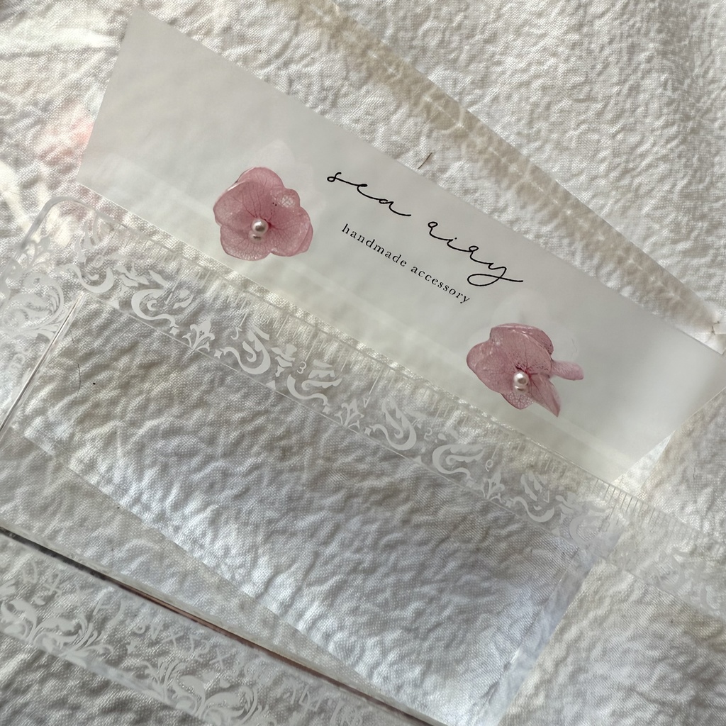 no.258 ベビーピンクのちいさなお花のピアス アジサイ 紫陽花 アナベル パール ピンク ステンレス ピアス