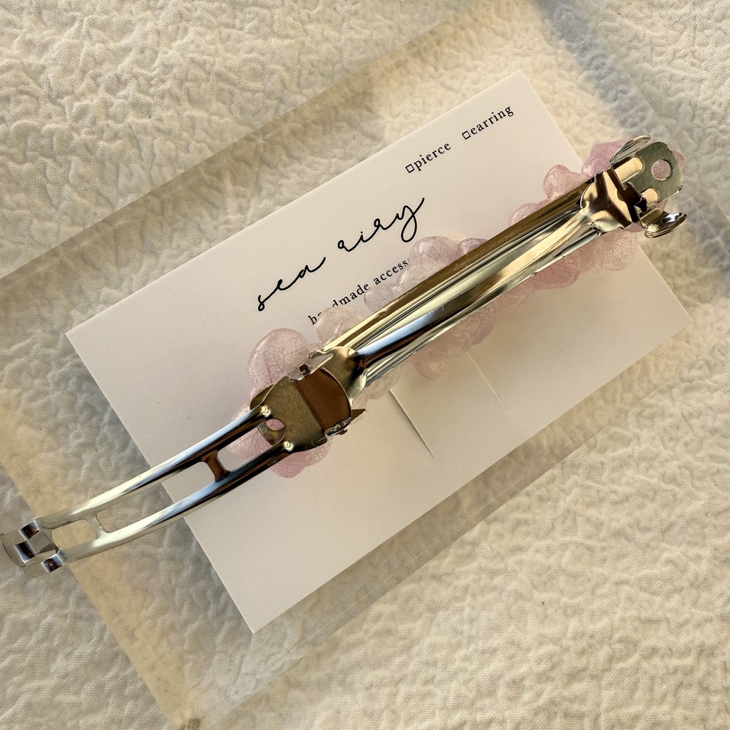 no.259 訳あり パステルライラックmixの紫陽花ヘアバレッタ アジサイ パール ヘアアクセサリー 髪留め 髪飾り