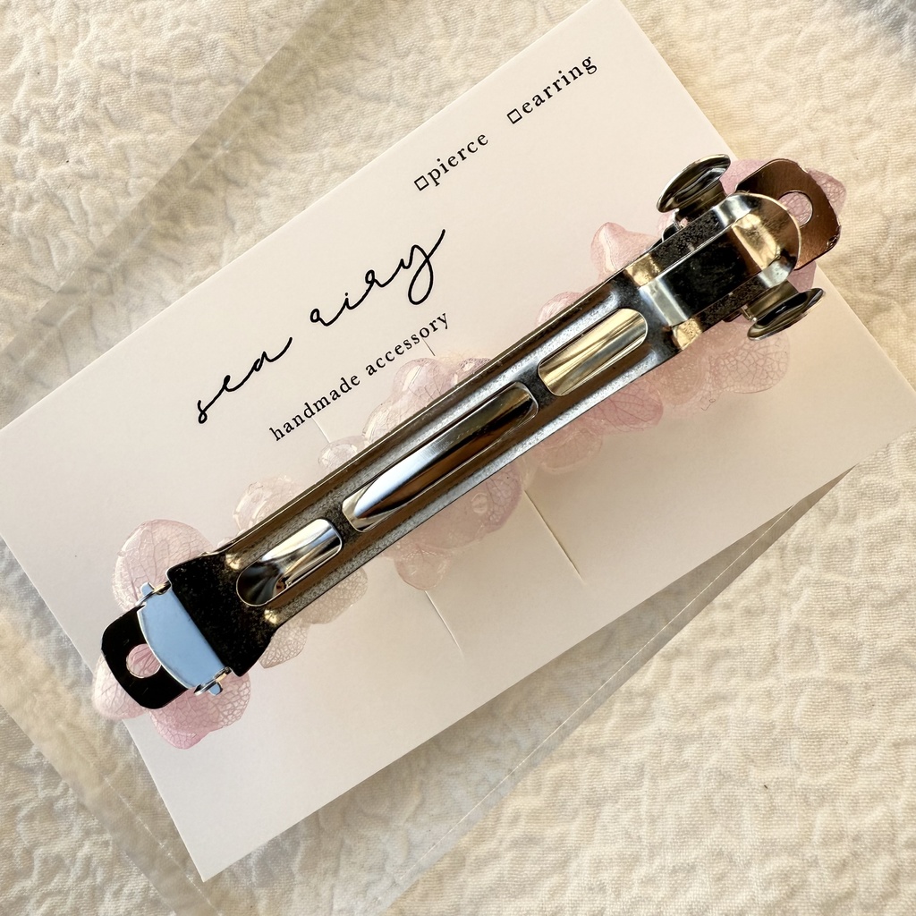 no.259 訳あり パステルライラックmixの紫陽花ヘアバレッタ アジサイ パール ヘアアクセサリー 髪留め 髪飾り