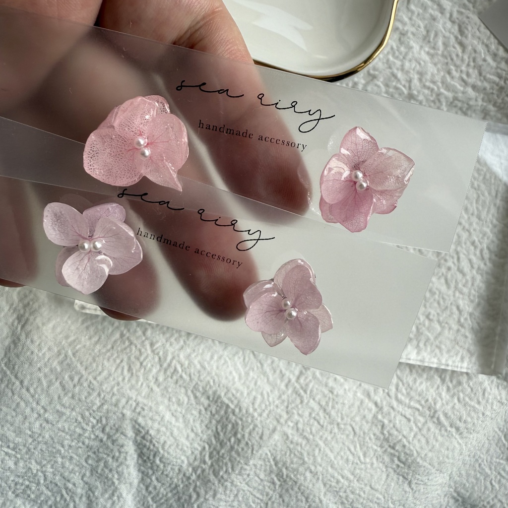 no.263 再販 ちいさなお花のピアス パステルライラックmix 薄紫 紫陽花 アジサイ ピアス