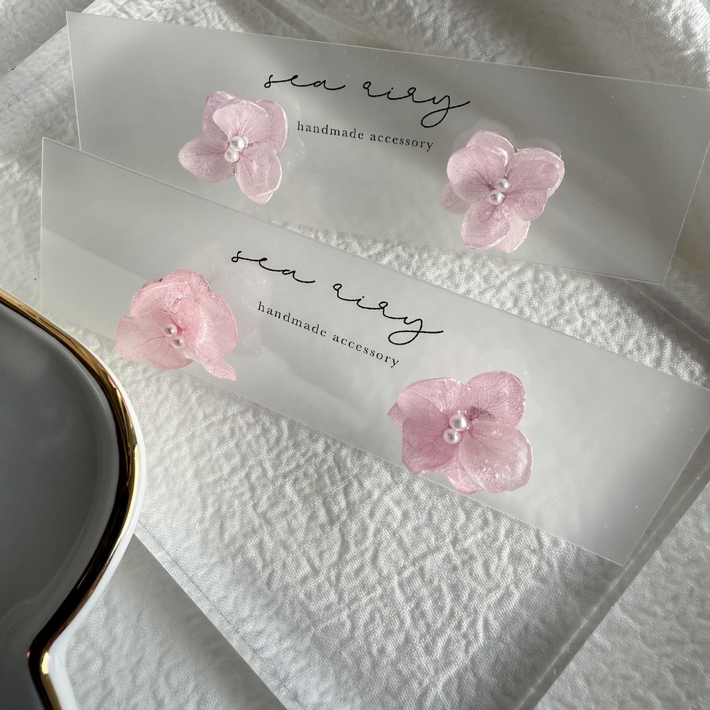 no.263 再販 ちいさなお花のピアス パステルライラックmix 薄紫 紫陽花 アジサイ ピアス