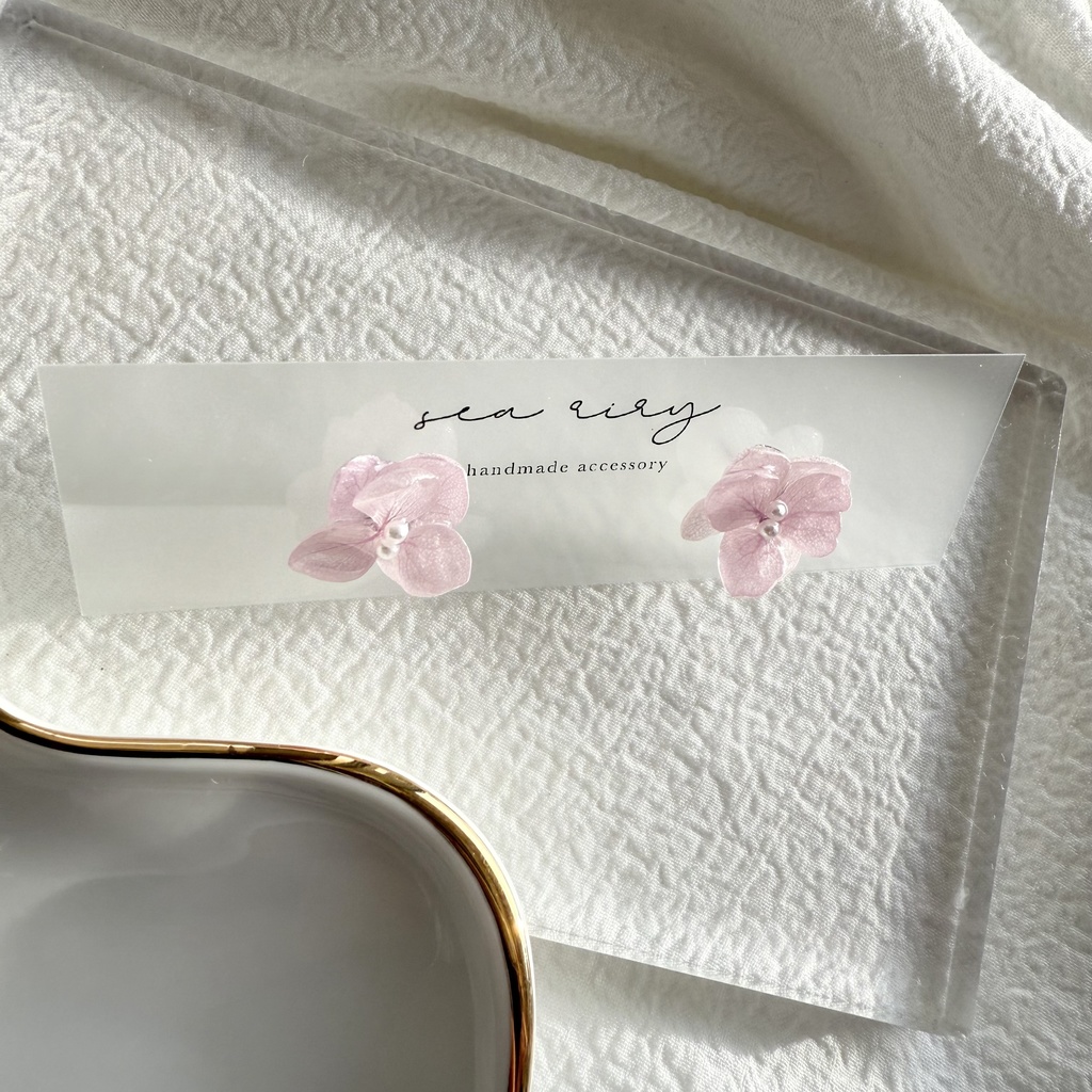 no.263 再販 ちいさなお花のピアス パステルライラックmix 薄紫 紫陽花 アジサイ ピアス