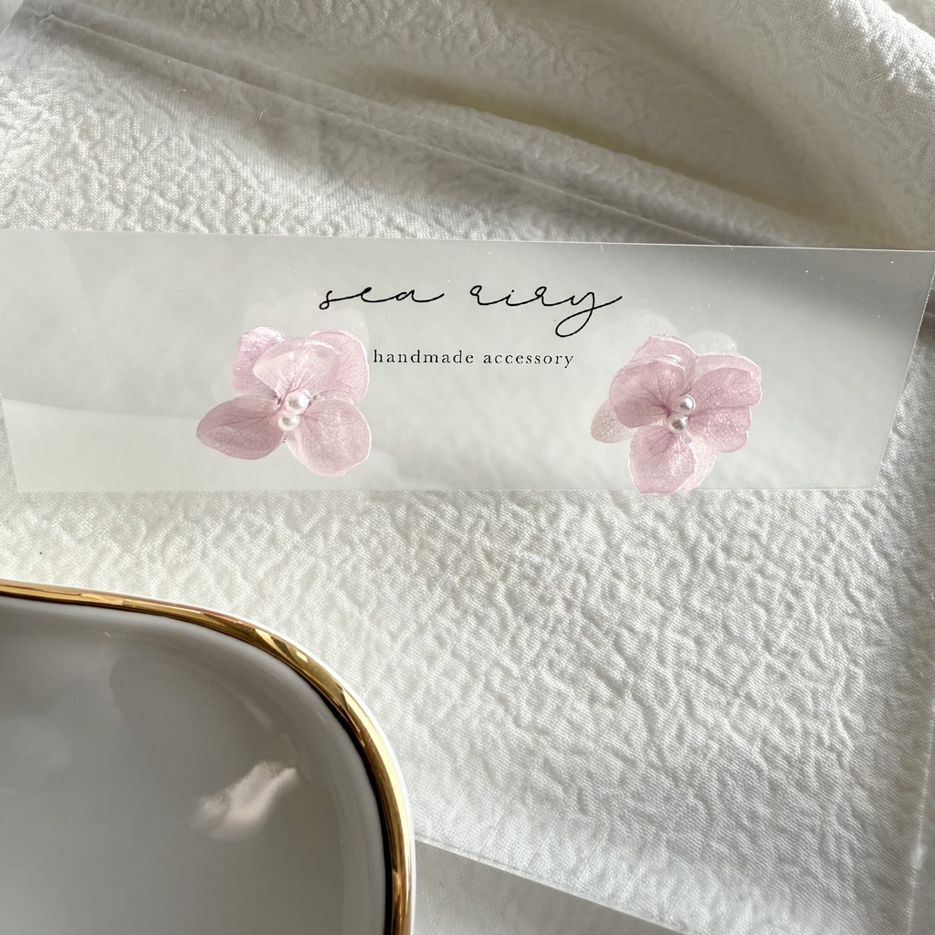 no.263 再販 ちいさなお花のピアス パステルライラックmix 薄紫 紫陽花 アジサイ ピアス