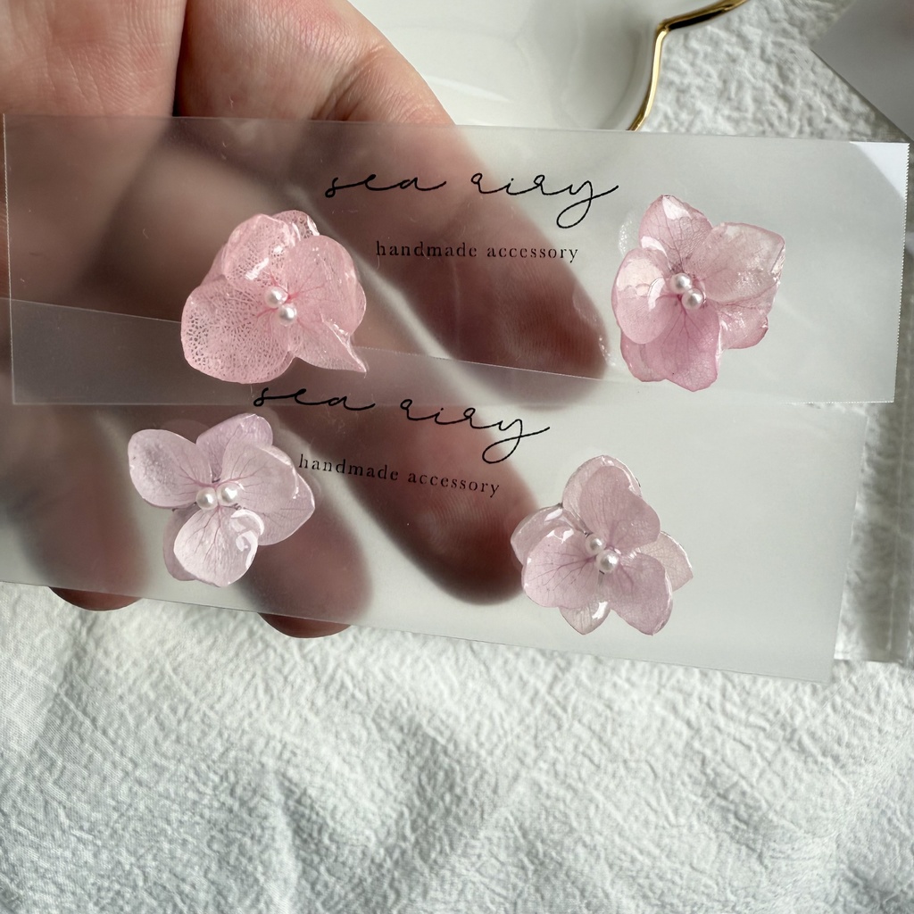 no.263 再販 ちいさなお花のピアス パステルライラックmix 薄紫 紫陽花 アジサイ ピアス